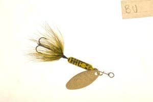 Worden's Rooster Tail In-Line Spinner, 2in, 1/16 oz, Treble Hook Bumble Bee, 206-BU