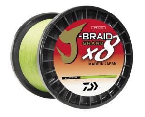 Daiwa J-Braid x8 Grand Braid Line w/Filler Spool, 300yds, 10lb, Chartreuse, JBGD8U10-300CH