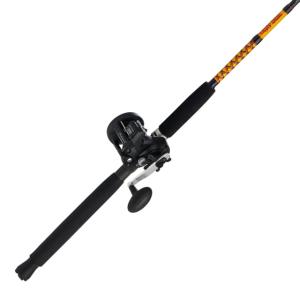 Ugly Stik Bigwater Coventional Combo, 6.3/1, Right, 30, 9ft. Rod Length, Light Power, 2 Pieces Rod, Black/Red/Yellow, BWCDR620C902/30LC