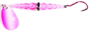 Mack's Lure Wedding Ring UV Spinner, Number 6 Hook, 48in Leader Silver/Pink Blade/Hot Pink Bead, 8803