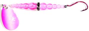 Mack's Lure Wedding Ring UV Spinner, Number 6 Hook, 48in Leader Silver/Pink Blade/Hot Pink Bead, 8803