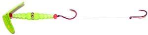 Mack's Lure Double Whammy Pro Spinner Rig, 2 Number 4 Hooks, 72in Leader, Chartreuse Scale Smile Blade/Flo Chartreuse Bead, 17801