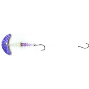 Macks Double Whammy Walleye Spinner - Purple Scale Blade/Glo White/Flo Purple