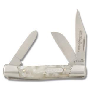 Imperial Schrade Small Stockman 2.75" with Cracked Ice Celluloid Handle and Satin Finish 3Cr13MoV Stainless Steel Plain Edge Blades Model IMP14