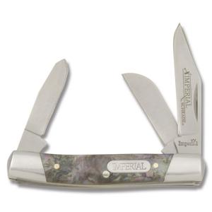 Imperial Schrade Small Stockman 2.625" with Purple Swirl Celluloid Handle and Satin Finsih 3Cr13MoV Stainless Steel Plain Edge Blades Model IMP19PRS