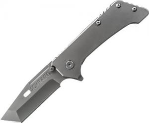 Schrade SCH301 8.6in High Carbon Stainless Steel Folding Knife with 3.7in Tanto Blade and Titanium Coated S.S. Handle for Outdoor Survival, Camping and EDC