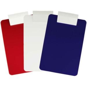 Saunders Antimicrobial Plastic Clipboard - Letter/a4 Size - Red/white/blue 3-pack - 21612
