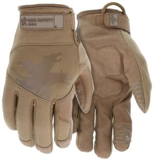 MCR Safety Mechanics Gloves with TaskFit Design, Synthetic Leather Palm, Nylon and Spandex Back, Tan, Large, 963L