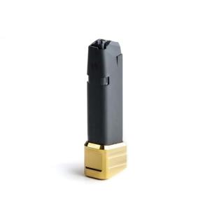 Cross Armory Weighted Base Plate +0 Magazine Extension, Glock Gen 1-5 17/22/31, Gold, crG+0ME-g17gd
