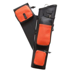 Neet Nt-2300 Leather Target Quiver Black With Orange Pockets RH 1054