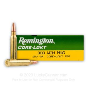 300 Winchester Magnum - 150 Grain PSP - Remington Core-Lokt - 200 Rounds