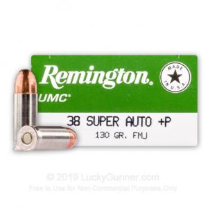 38 Super - +P 130 Grain MC - Remington UMC - 500 Rounds