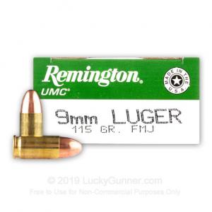 9mm - 115 Grain MC - Remington UMC - 500 Rounds