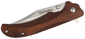 Remington Cutlery Woodland Liner Lock Folding Knife, 4in Closed Length, Stainless Steel Blade, Wood Handle, 15662