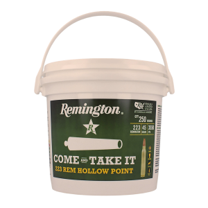 Remington COME and TAKE IT 223 Remington Ammo 45 Grain Jacketed Hollow Point Bucket - R23741 Case of 1000 (4 boxes of 250) - Free Shipping - brass case - MPN R23741 ( UPC - 047700237411)