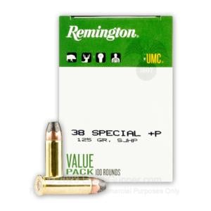 38 Special + P - 125 Grain SJHP - Remington UMC- 600 Rounds