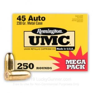 45 ACP - 230 gr MC - Remington UMC - 1000 Rounds