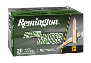 Remington .224 Valkyrie Premier Match 90 Grain Boat Tail Hollow Point Brass Cased Centerfire Rifle Ammo, 20 Rounds, 21201