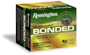 Remington Golden Saber Defense Bonded 10mm Auto 180 Grain Hollow Point Brass Cased Pistol Ammo, 20 Rounds, R21368