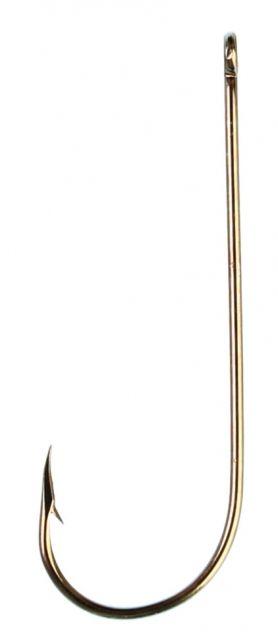 Eagle Claw Aberdeen Hook,Non-Offset,Ringed Eye,Light Wire,Bronze,100-Box Hooks 214-1-0