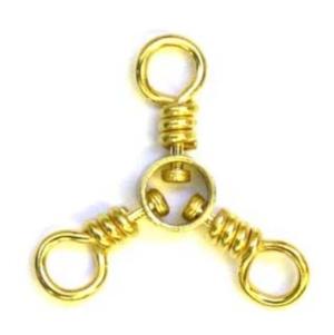 Eagle Claw 3-Way Swivel,Resealable Package,Brass,Size 8 01151-008