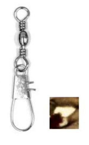 Eagle Claw Barrel Swivel w/Interlock Snap,Brass,Size 5 01031-005