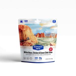 Backpacker's Pantry White Bean Chicken & Green Chile Stew Dehydrated Food, 540 Cal, 46g Protein, Natural, 4.8 oz, 102414