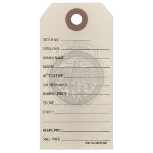 GUN PRICE TAGS, MANILLA, 100 PACK 084043100