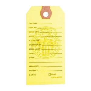GUN PRICE TAGS, YELLOW, 100 PACK 084045100
