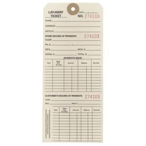 LAY-A-WAY TICKETS, 100 PACK 084046100