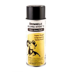 Brownells Aluma-Hyde II Aerosol Paint Black 12oz Semi-Gloss