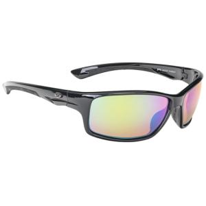 Strike King Plus Hudson Sunglasses, Shiny Black Frame/ Multi Layer Green Mirror Amber , SG-SKP37