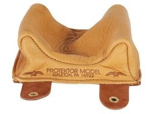 Protektor Large Owl Rifle Front Shooting Rest Bag Leather Tan Unfilled - 413090