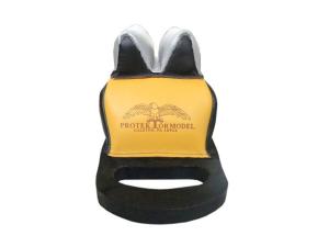 Protektor Deluxe Bumble Bee Double Stitched Super Slick Silver Mid-Ear Rear Shooting Rest Bag with Heavy Doughnut Bottom Leather Black and Yellow Filled - 298177