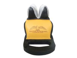 Protektor Deluxe Bumble Bee Double Stitched Super Slick Silver Rabbit Ear Rear Shooting Rest Bag with Heavy Doughnut Bottom Leather Black and Yellow Filled - 494584
