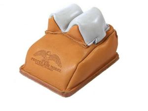 Protektor Super Slick Silver Bunny Ear Rear Shooting Rest Bag with Heavy Bottom Leather Tan Filled - 590347