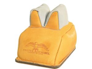 Protektor Custom Super Slick Silver Bunny Ear Rear Shooting Rest Bag with Heavy Bottom Leather Tan Filled - 807307