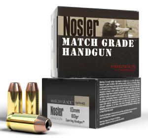 Nosler Match Grade Handgun Ammunition 51400, 10mm Auto, JHP, 180 Gr, 1250 fps, 20 Rd/Bx