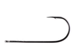 Owner Hooks Worm Hook with Cutting Point, Straight Shank, Wide Gap, 3X Strong, Worm/Baitholder, Black Chrome, Size 2/0, 6 Per Pack, 5103-121