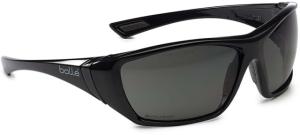 Bolle Hustler Safety Glasses, Black Frame, Polarized Lens, 40150