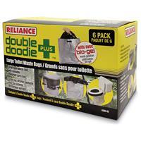 Reliance Double Doodie Plus Camping Toilet Bags, 6 Pack