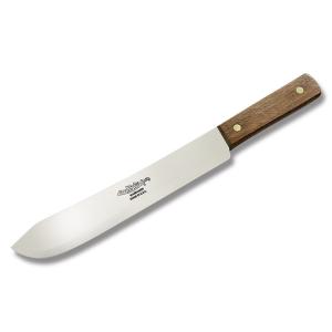 Old Hickory Butcher Knife with Branded Wooden Handles and 1095 Carbon Steel 10" Butcher Plain Edge Blades Model 7111