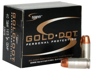 CCI Ammunition Speer Gold Dot HP 165 Grain Nickel Plated Brass .40 SW 20Rds