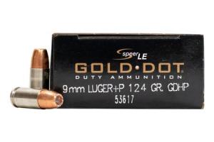 CCI/Speer 9mm +P Gold Dot 124 Grain JHP 50rd Box 53617