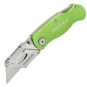 Sheffield Lock Back Utility Folding Knife, 3.5in, Green, 12615