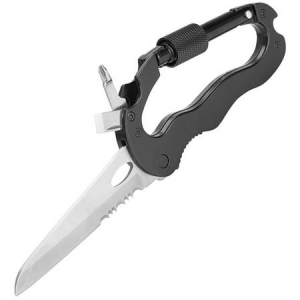 J. Adams Sheffield England Knives 12173 Wilco Carabiner Stainless Multi-Tool with Black Aluminum Handle
