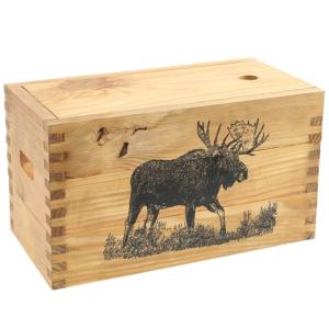 Sheffield Standard Pine Craft Box, Moose Design, Brown, 12650-1