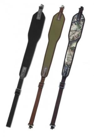 Vero Vellini Quick Attach Wide-Tope Shotgun Sling, Green Neoprene / Brown Leather