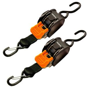 CargoBuckle Mini G3 Retractable Tie-Down w/ Dual S-Hooks 1 x 72 - Pair, F111640