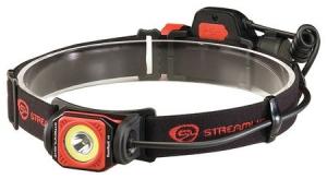 Streamlight Twin-Task USB Rechargeable Multi-Functional Headlamp, 375/250 Lumens w/ USB Cord and Elastic Head Strap, Black/Red, Box, 51064